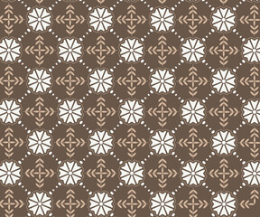 Decorative Seamless Flower Pattern Vector – Artistic Geometric Shapes and Floral Motifs in a Square Layout for Wall Textures and Digital Use