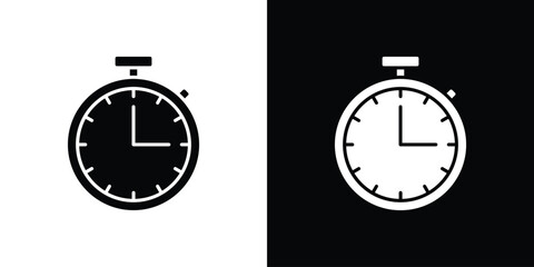 Timer icon black silhouette for web, and mobile app