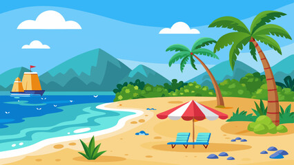 beach vector illustration