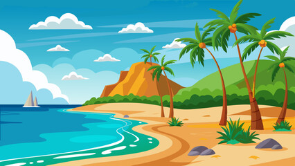 beach vector illustration