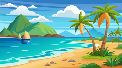 beach vector illustration