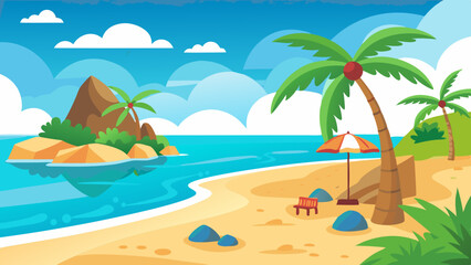 beach vector illustration