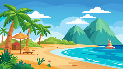 beach vector illustration
