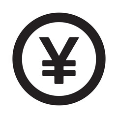 Obraz premium Japanese Yen silhouette icon vector illustration on white background. Yen symbol design.
