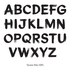 Hand Drawn Brush Alphabet – Bold Artistic Font Vector