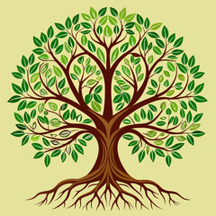 Obraz premium Tree Roots Logo Symbolizing Growth, Stability, and Strong Foundations