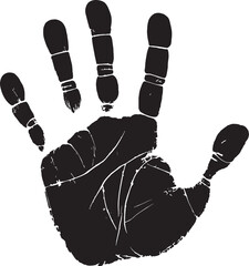 Black ink handprint graphic design element