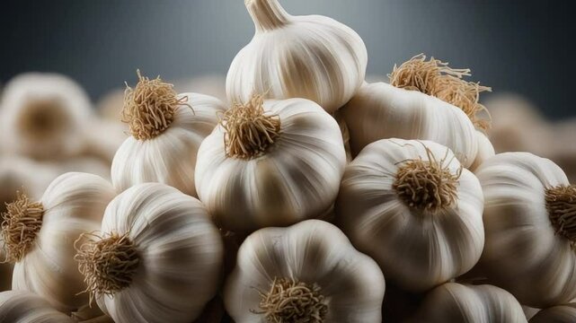 Aromatic Garlic Bulbs Close-Up