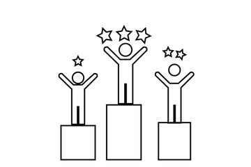 Human resources team work success business people thin line Icon - editable stroke an success icon