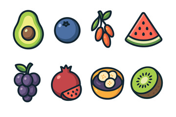 Colorful assortment of fresh fruits arranged in a creative pattern showcasing health and vibrancy