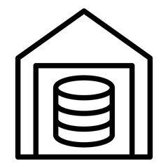 Data warehouse icon. Vector line icon