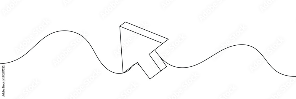 Aufkleber continuous drawing of cursor arrow. one line icon of cursor arrow. one line drawing background. vect