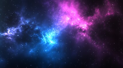 Naklejka premium Colorful cosmic nebula background with stars and vibrant gas clouds in deep space