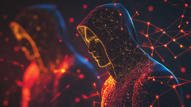 Hacker are planning to hack and attack networks and cyber security , innovative digital city with connection network reciprocity future wireless digital city and social media networking