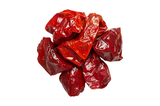 Red hot chili isolated on transparent background.