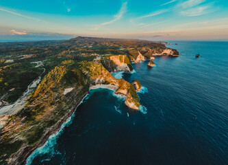 Kelingking Beach aerial shot, Nusa Penida
