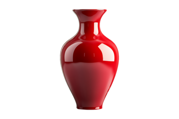 red vase isolated on transparent background.
