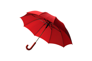 Red umbrella isolated on transparent background.