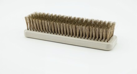 Lint brush isolated on white background, lint remover tool, photorealistic top-down view, detailed