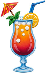 Tropical Drink with Garnish