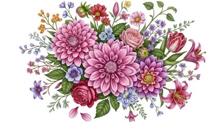 Floral bouquet of vibrant colors summer beauty