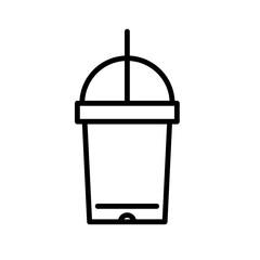 iced drink takeaway cup flat icon