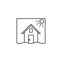 Black line icon design illustration of house