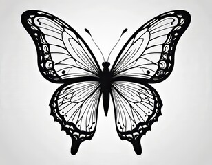 vector de mariposa en blanco y negro