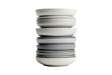Obraz premium Stack of Dishes isolated on transparent background.