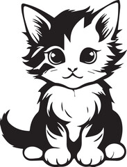 Obraz premium Cute Cartoon Kitten, Perfect for Children's Products