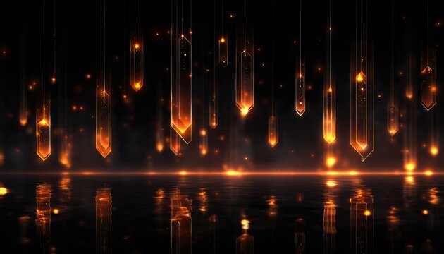 Falling crystals on dark stage