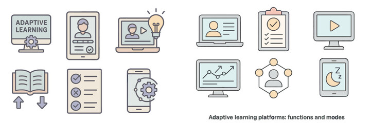 Exploring features and modes of adaptive learning platforms through digital icons and graphics