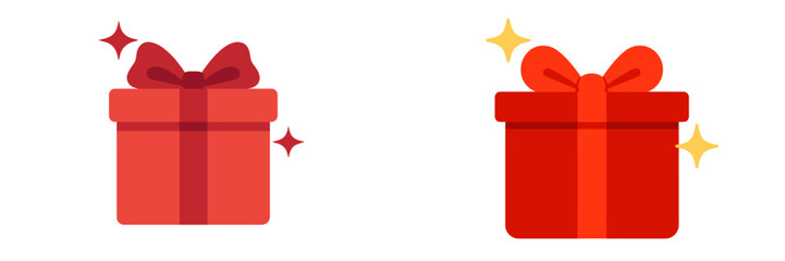 Two vibrant gift boxes with ribbons and sparkling accents showcase festive spirit and celebration