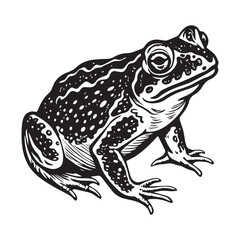 Frog silhouette vector illustration logo sticker