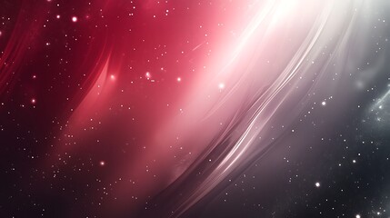 Abstract cosmic background with stars and light streaks in red, white, and gray colors