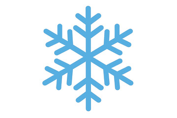 Fototapeta premium Delicate blue snowflake design on a white background symbolizing winter and cold temperatures in a simple, artistic style