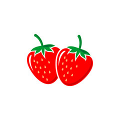 logo of two red strawberries