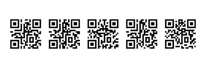 Fake QR -code set of vector illustration. Fake QR -code Vector illustration for design and layouts. Vector illustration