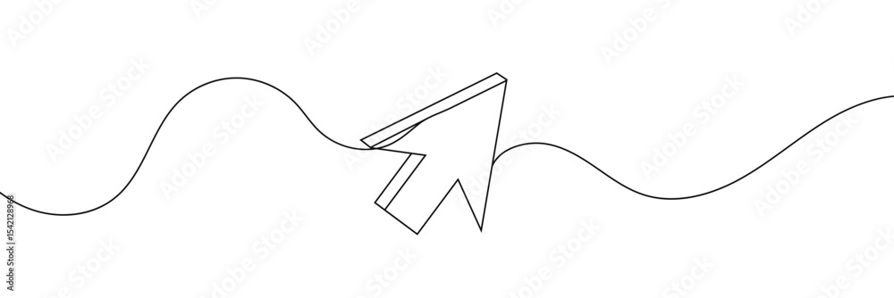 Aufkleber continuous drawing of cursor arrow. one line icon of cursor arrow. one line drawing background. vect