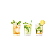 Fototapeta premium Mojito cocktail isolated on white background