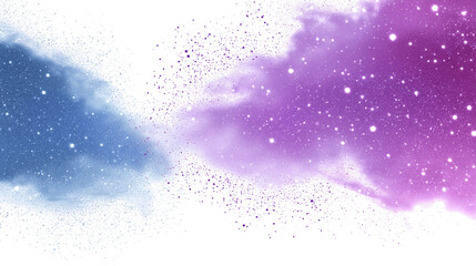 Obraz premium beautiful starry sky painting filled with vibrant colors and sparkling stars isolated on white background