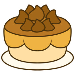 cake with chocolate cream