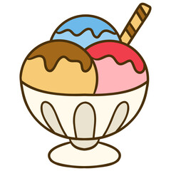 ice cream in a cup glass