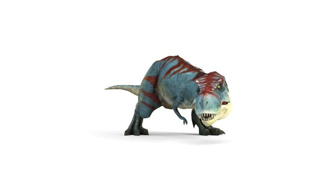 t-rex dinosaur biting attack animation
