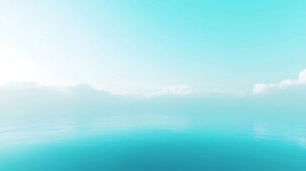 Obraz premium Calm ocean with soft sky and clouds background. Serene seascape with turquoise water