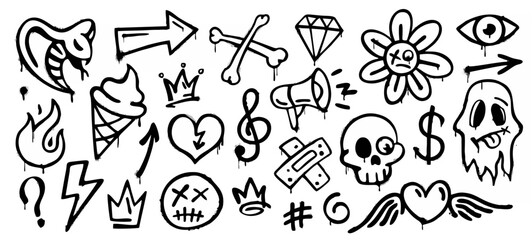 Grunge ink graffiti spray pai...