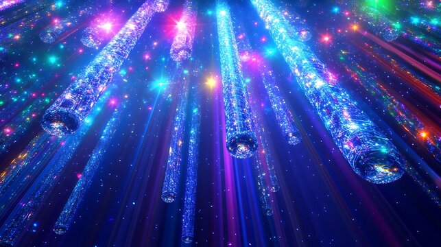 fiber optics background with lots light spots