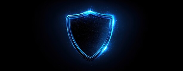 The glowing shield emblem representing security and protection in a digital realm.