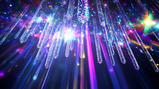fiber optics background with lots light spots - Powered by Adobe