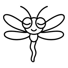 Cute Dragonfly Line Art for Kids Coloring Fun